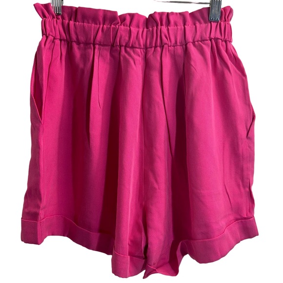 Chloe Kristyn NWT Paperbag Shorts Hot Pink High Waist Cuffed Relaxed Fit, Sz XS - Picture 2 of 4